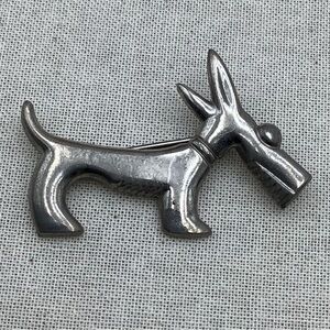 Vintage J Coro Terrier Brooch Minimalist Line Art Design
